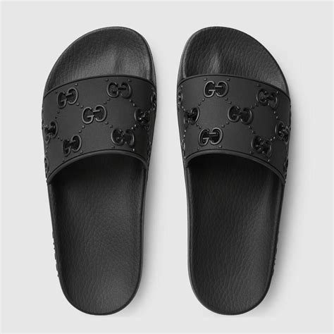 black gucci slides for women|Gucci slides women fit.